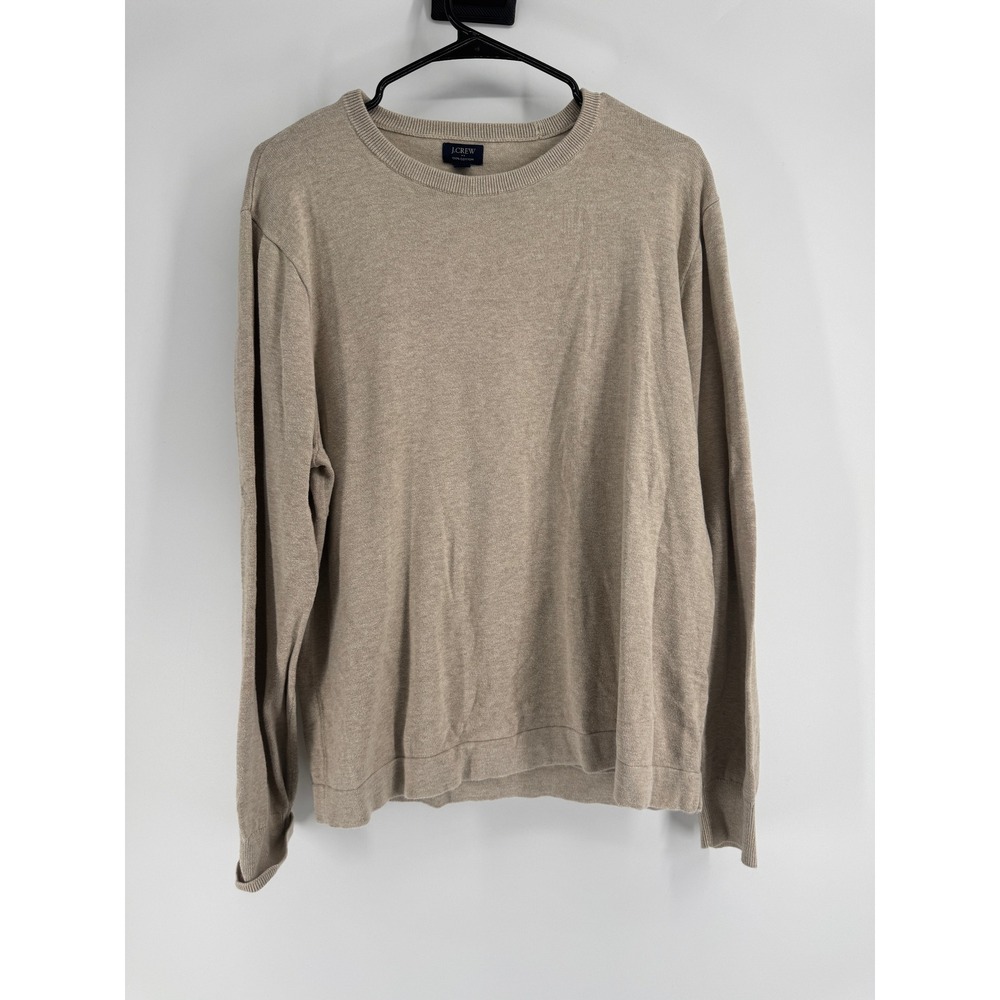 J.Crew Mens XL Tan Beige Crewneck Lightweight Knit Sweater